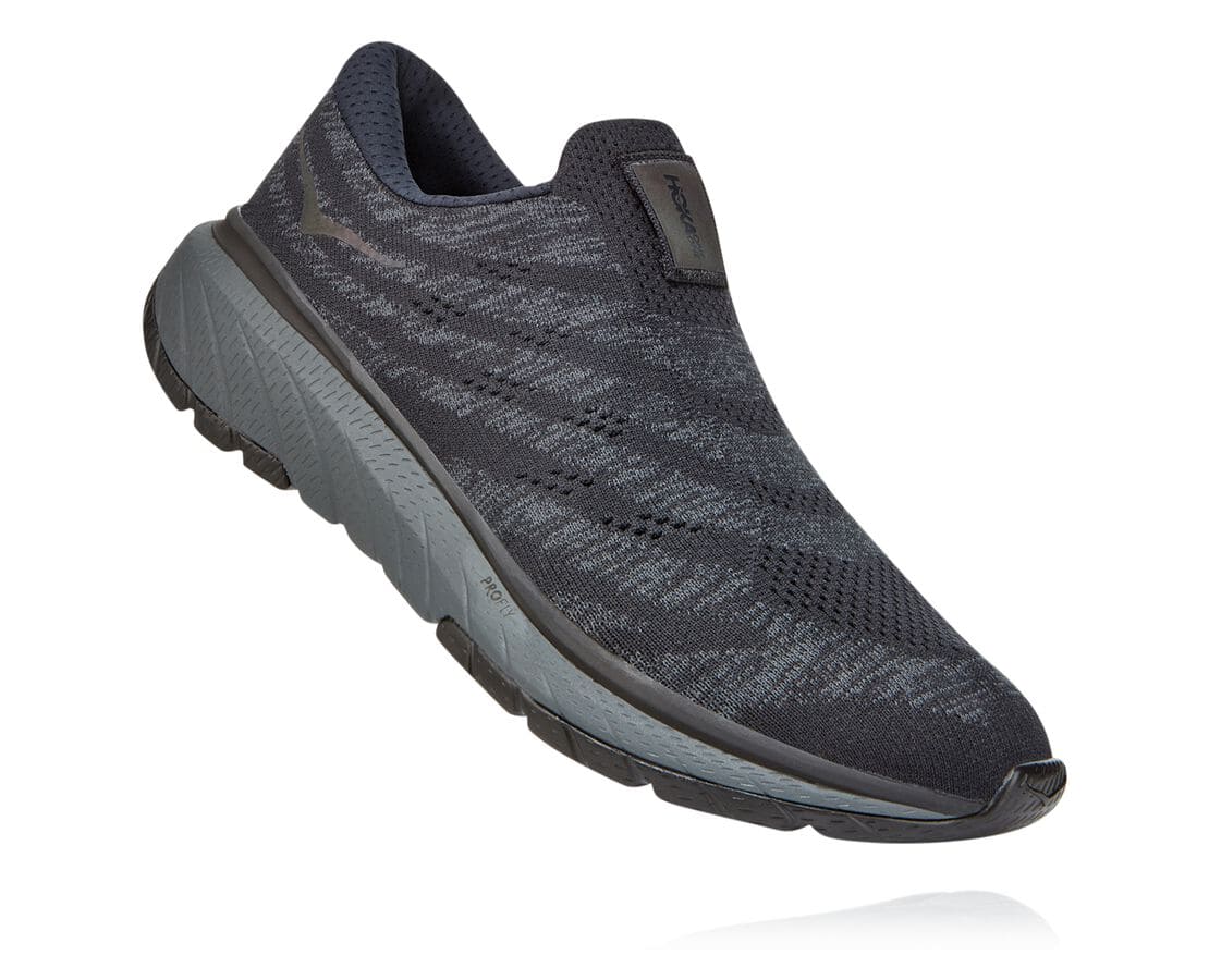 Hoka One One Cavu 3 Slip Férfi Edzőcipő Fekete / Sötét Szürke [BNSAQ-0571]